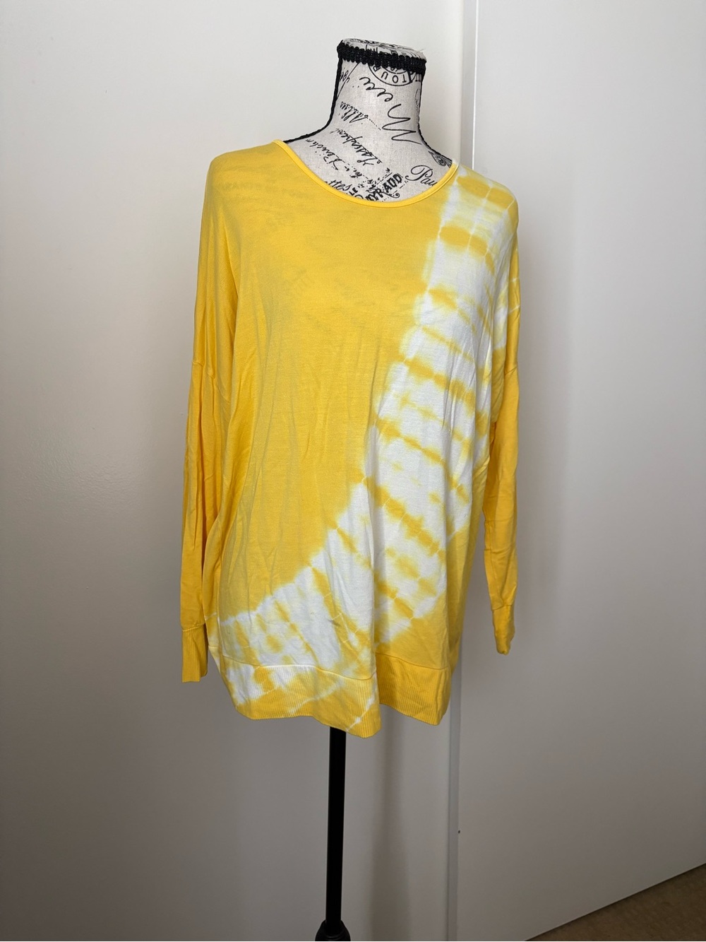 Women's Yellow Tie-Dye Long Sleeve Tee